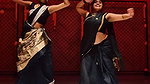 chubby desi lady deep navel and boob dance in black saree 22