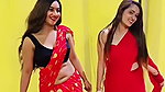 chandhini sexy big depp navel in red saree