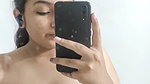 Mallu gf pressing her boobs on mirror selfie 22