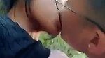 Beautiful girlfriend outdoor kissing boob sucked and fucking with lover 22