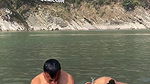 Nepali lady river dip and nipple visible in red dress 22