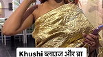 BOLD BABE KHUSHI MUKHERJEE BOMBSHELL BLOUSE AND BRALESS SEXY IN ONLY SAREE UUFFF2