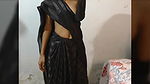 Hot girl in black saree covering her boobs 22
