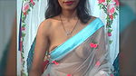 Sexy Bhabhi in See through Saree without blouse Exposing Boobs 22