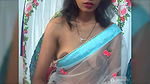 Sexy Bhabhi in See through Black Saree without blouse Exposing Boobs 22