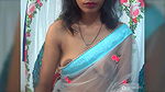 Sexy Bhabhi in See through Black Saree without blouse Exposing Boobs 22