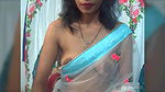 Sexy Bhabhi in See through Black Saree without blouse Exposing Boobs 22