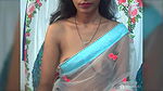 Sexy Bhabhi in See through Black Saree without blouse Exposing Boobs 22