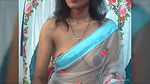 Sexy Bhabhi in See through Black Saree without blouse Exposing Boobs 22