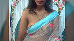 Sexy Bhabhi in See through Black Saree without blouse Exposing Boobs 22