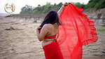 NILA RED COLOR CHIFFON SAREE WITH MAKEOVER FASHION ULLAS FASHION