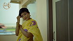 Smita Sana in Yellow Cotton Kota Saree & BB Blouse