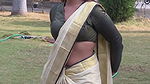 sexy telugu girl deep navel in cream saree 22