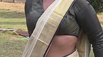 sexy telugu girl deep navel in cream saree 22