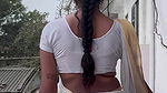 Sexy bengali girl bubbly deep navel in white saree 22