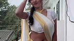 Sexy bengali girl bubbly deep navel in white saree 22