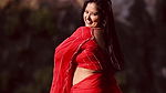 anisha sexy navel in red saree 22