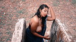 NEELAM saree big boobs no blouse