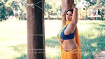 Rai in saree with net blouse