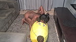 Tattooed Desi Slut Humps a Big Banana, Close Ups