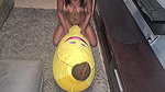 Tattooed Desi Slut Humps a Big Banana, Close Ups