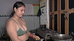 Cooking Sex in Kitchen When Chopping Vegetable with Monster Cock