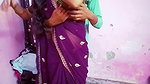 Desi Bhabhi Made Her Husband Happy by Wearing a Purple Sari