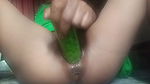 Desi Girl Masturbatig with Cucumber. Trying Hard for Request