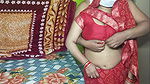 Stepbrother in Law Left Stepsister in Law in Red Saree