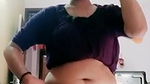 desi Chubby aunty Big Deep Navel in grey tshirt and black pants