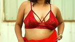 desi hot aunty black nipple through red bra and costume