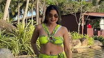 Actress Sakshi Agarwal closeup boobs and navel show in bikini