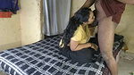 Young Indian Teen with Bindhi and Nose Ring Handjob on Bed