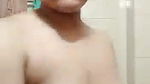 Chubby Indian lady making nude bath video