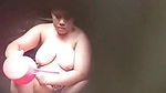 Chubby woman Huge Naked Boobs n Tits caught while bathing