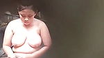 Chubby woman Huge Naked Boobs n Tits caught while bathing