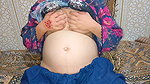 Desi Red Lipstick Bahbi Boobs Show with Pregnant