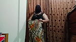 Hijabi Girl Takes off Her Clothes and Wears a Saree. Those Big Breasts Are Visible