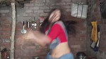 desi village girl sexy navel in red blue saree