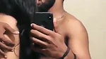 Lover in hotel nude mirror selfie