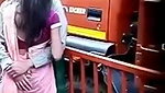 Desi Lover on Road Kissing And Boobpress Hot