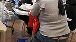 Ass crack in food court