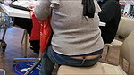Ass crack in food court