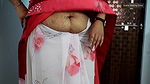 big navel curve stretch saree aunty hot