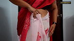 big navel curve stretch saree aunty hot