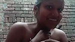 Village young girl bath and fingering