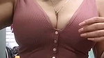 Busty MILF huge boobs and cleavage show in trial room