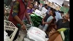 Desi milf awesome cleavage and boobs closeup in supermarket