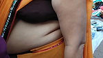 Desi Milf fleshy midriff show in market