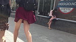 Full ass cheeks visible in flying short skirt (HD capture)